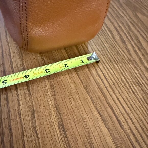 CALVIN KLEIN Cognac Pebbled Leather Hobo | Gold Ring Hardware - Picture 14 of 14